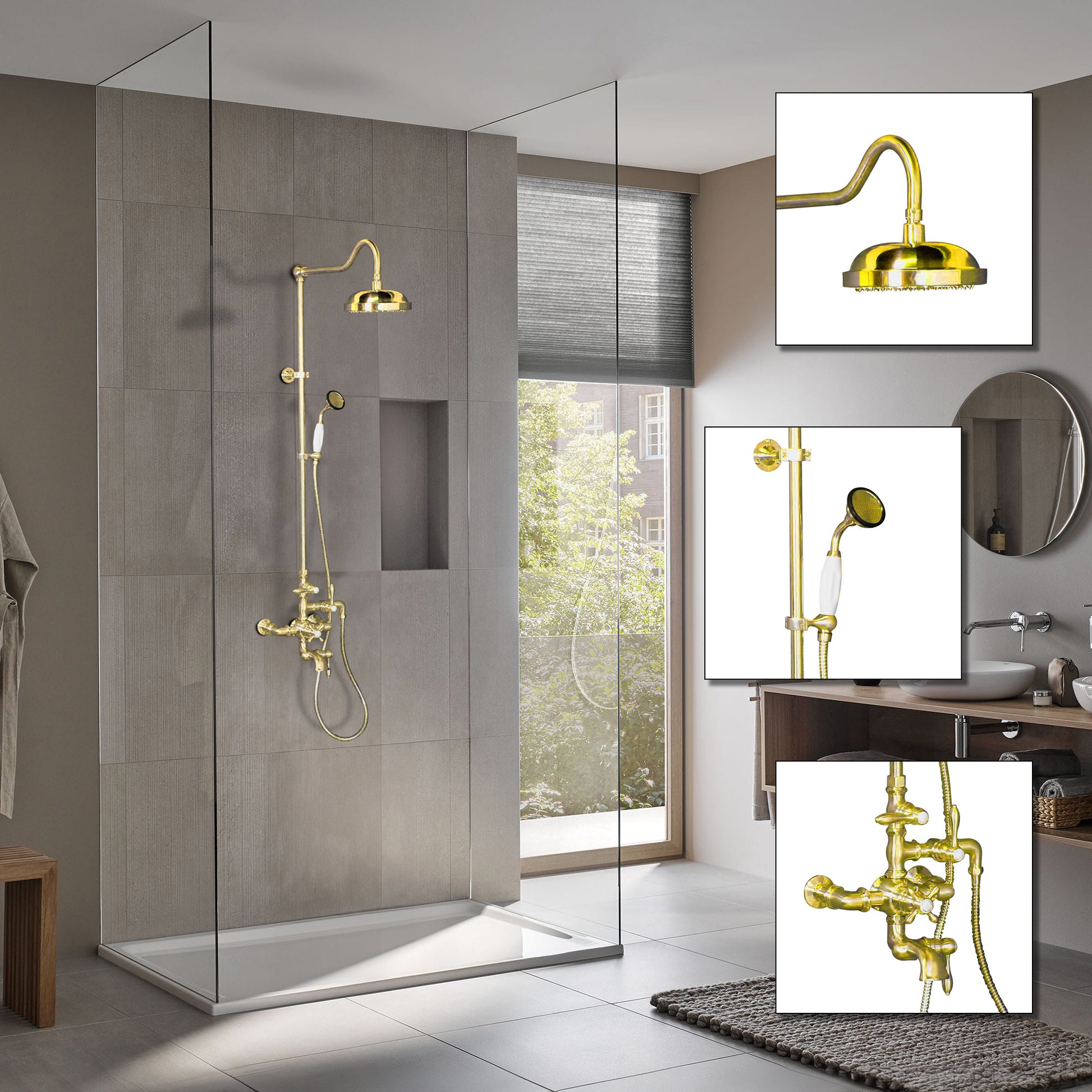Exposed Thermostatic Shower System and Tub Filler P0963 | Strom Living - Showers