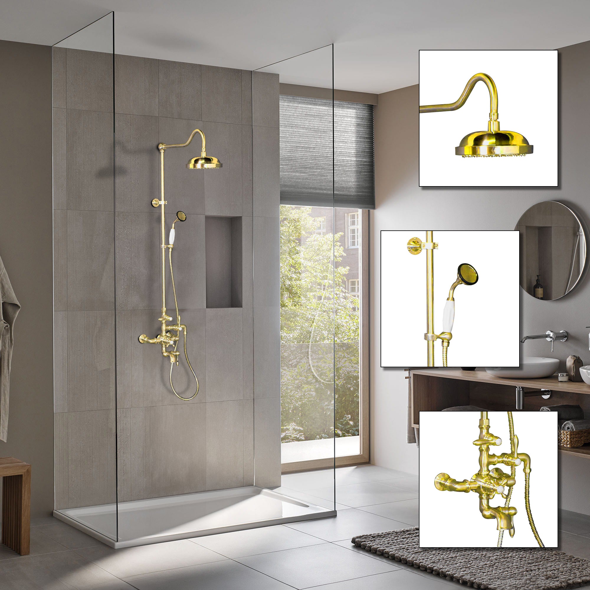 Exposed Thermostatic Shower System and Tub Filler P0963 | Strom Living - Showers