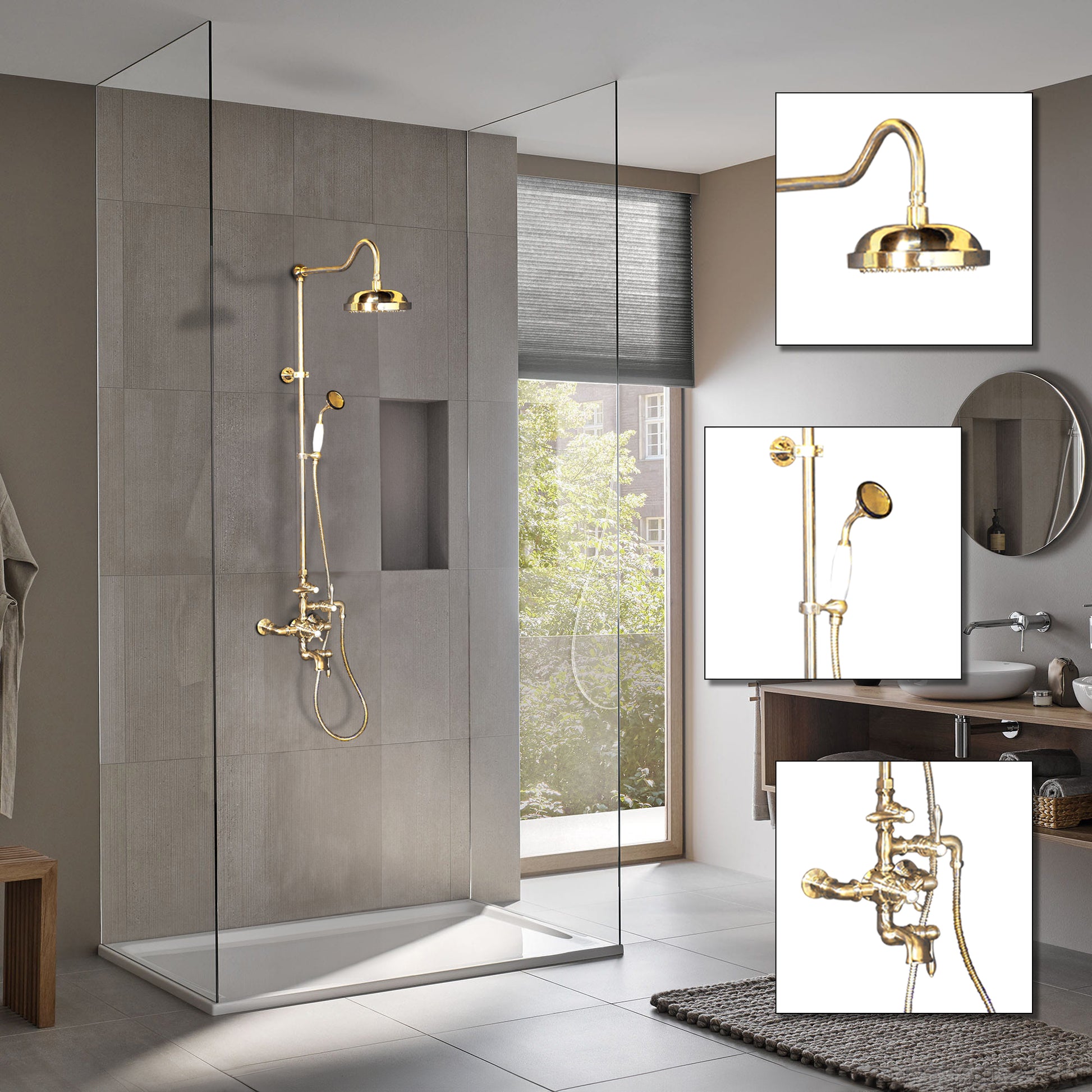 Exposed Thermostatic Shower System and Tub Filler P0963 | Strom Living - Showers