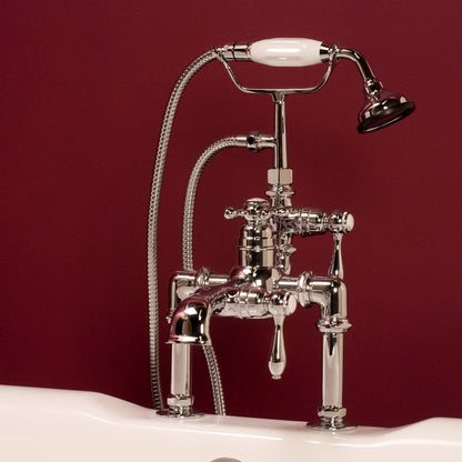 Strom Living Thermostatic Deck Mount Tub Faucet with Straight Spout and 7" center