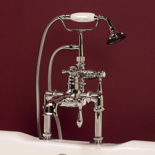 Strom Living Thermostatic Deck Mount Tub Faucet with Straight Spout and 7" center