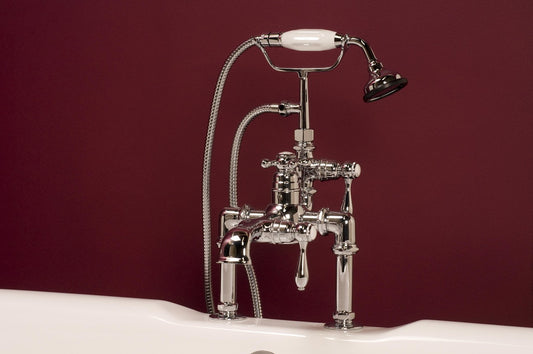 Strom Living Thermostatic Deck Mount Tub Faucet with Straight Spout and 7" center
