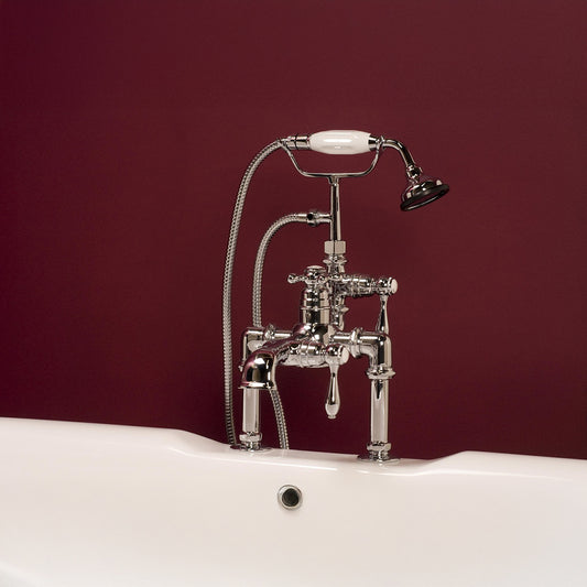 Strom Living Thermostatic Deck Mount Tub Faucet with Straight Spout and 7" center