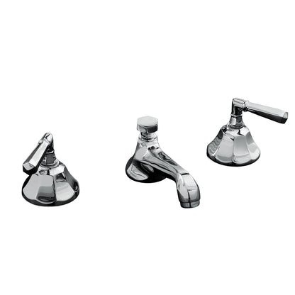 Strom Living Mississippi Widespread Lavatory Faucet with Lever Handles, Pop-up Drain & Valves