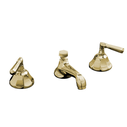 Strom Living Mississippi Widespread Lavatory Faucet with Lever Handles, Pop-up Drain & Valves