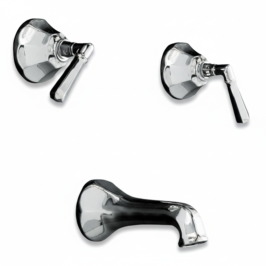 Mississippi In-Wall Tub & Shower Set Lever Handle P0983 | Strom Living Chrome - Showers