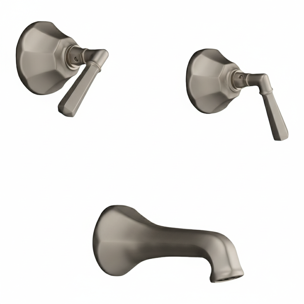 Mississippi In-Wall Tub & Shower Set Lever Handle P0983 | Strom Living Matte Nickel - Showers