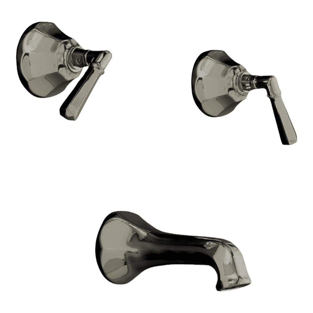 Strom Living Mississippi Wall Shower Set With 8" Centers/Lever Handle, Solid Brass Construction, and Spout