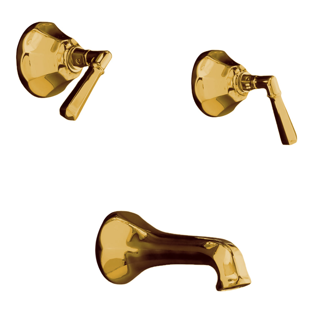 Strom Living Mississippi Wall Shower Set With 8" Centers/Lever Handle, Solid Brass Construction, and Spout