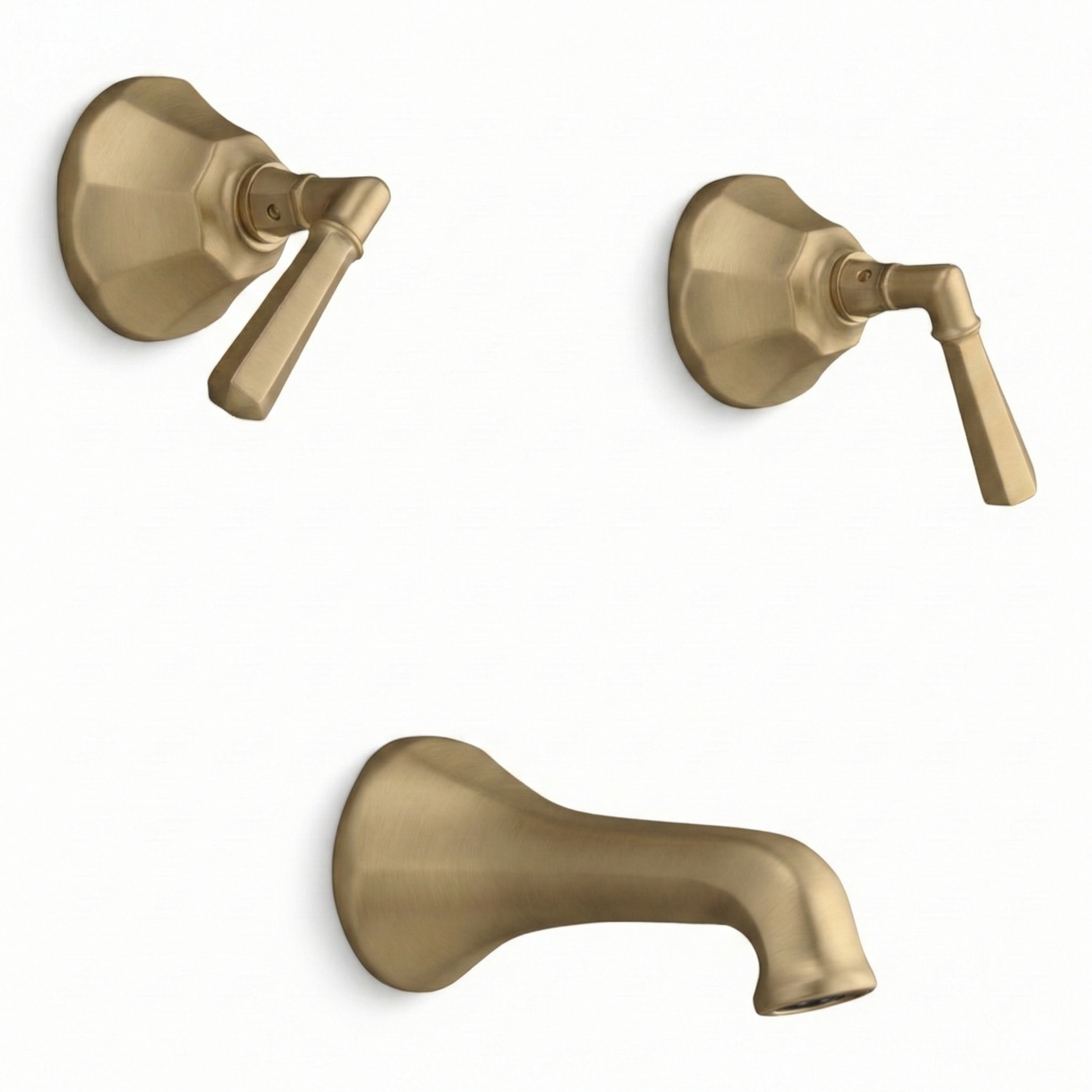 Mississippi In-Wall Tub & Shower Set Lever Handle P0983 | Strom Living Raw Brass - Showers