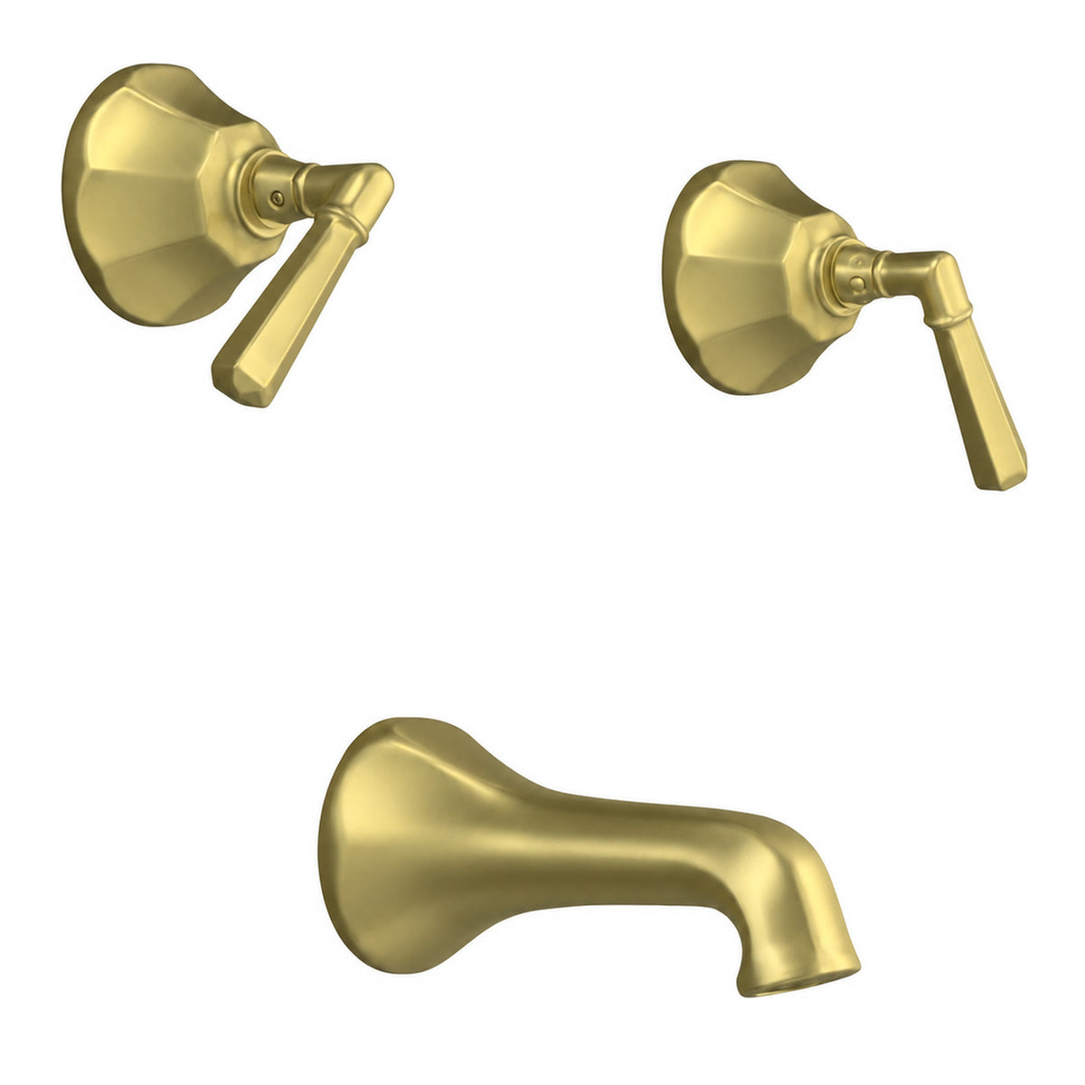 Mississippi In-Wall Tub & Shower Set Lever Handle P0983 in Raw Brass