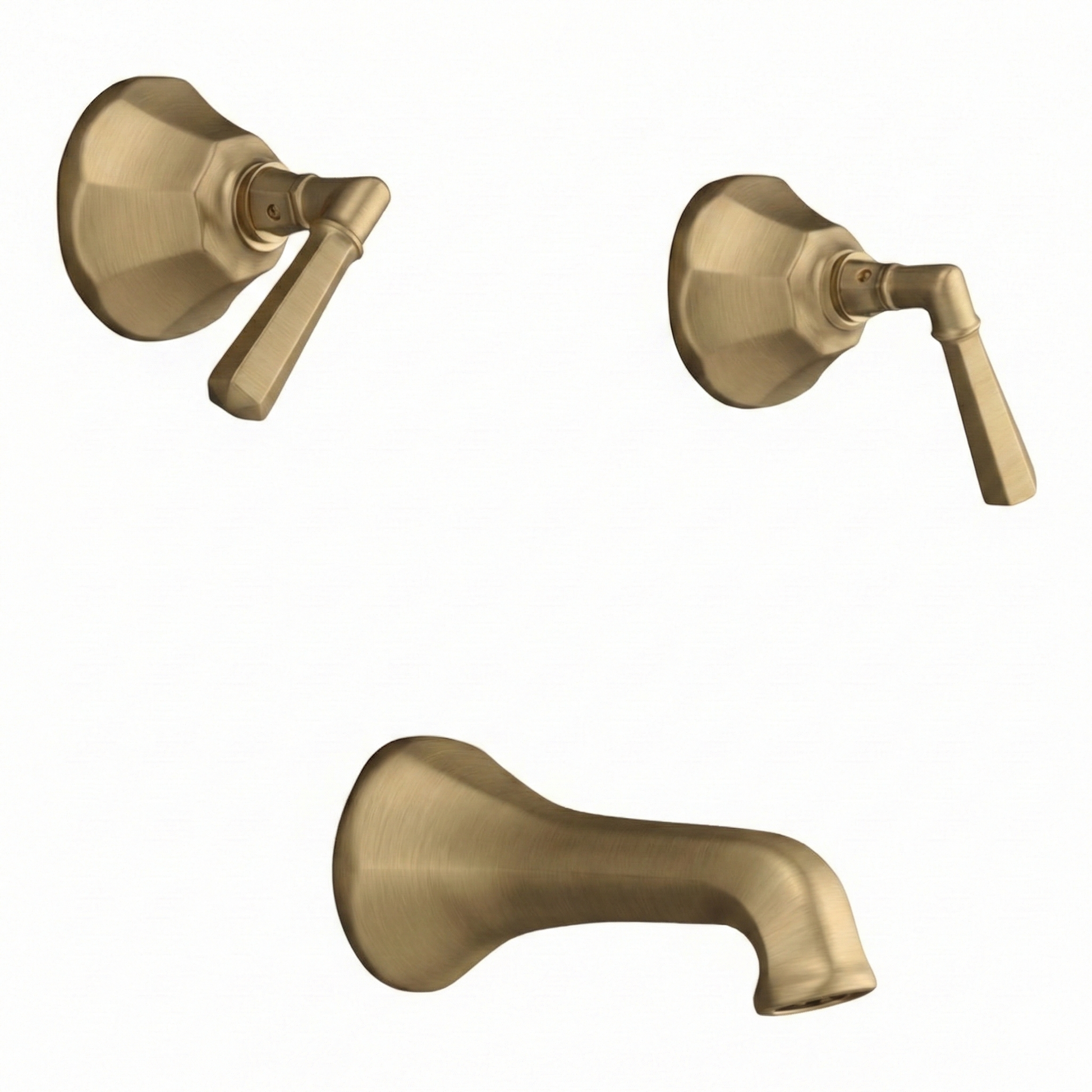 Mississippi In-Wall Tub & Shower Set Lever Handle P0983 | Strom Living Satin Brass - Showers