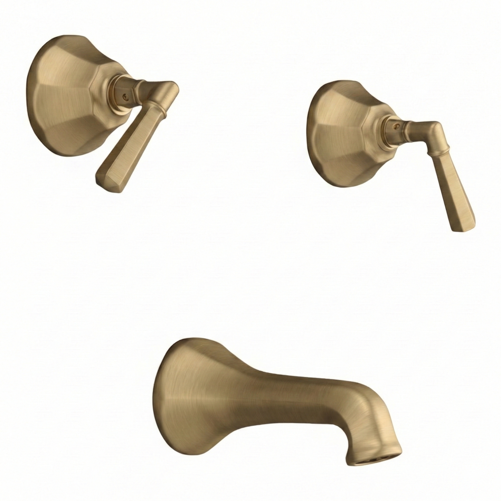 Mississippi In-Wall Tub & Shower Set Lever Handle P0983 | Strom Living Satin Brass - Showers