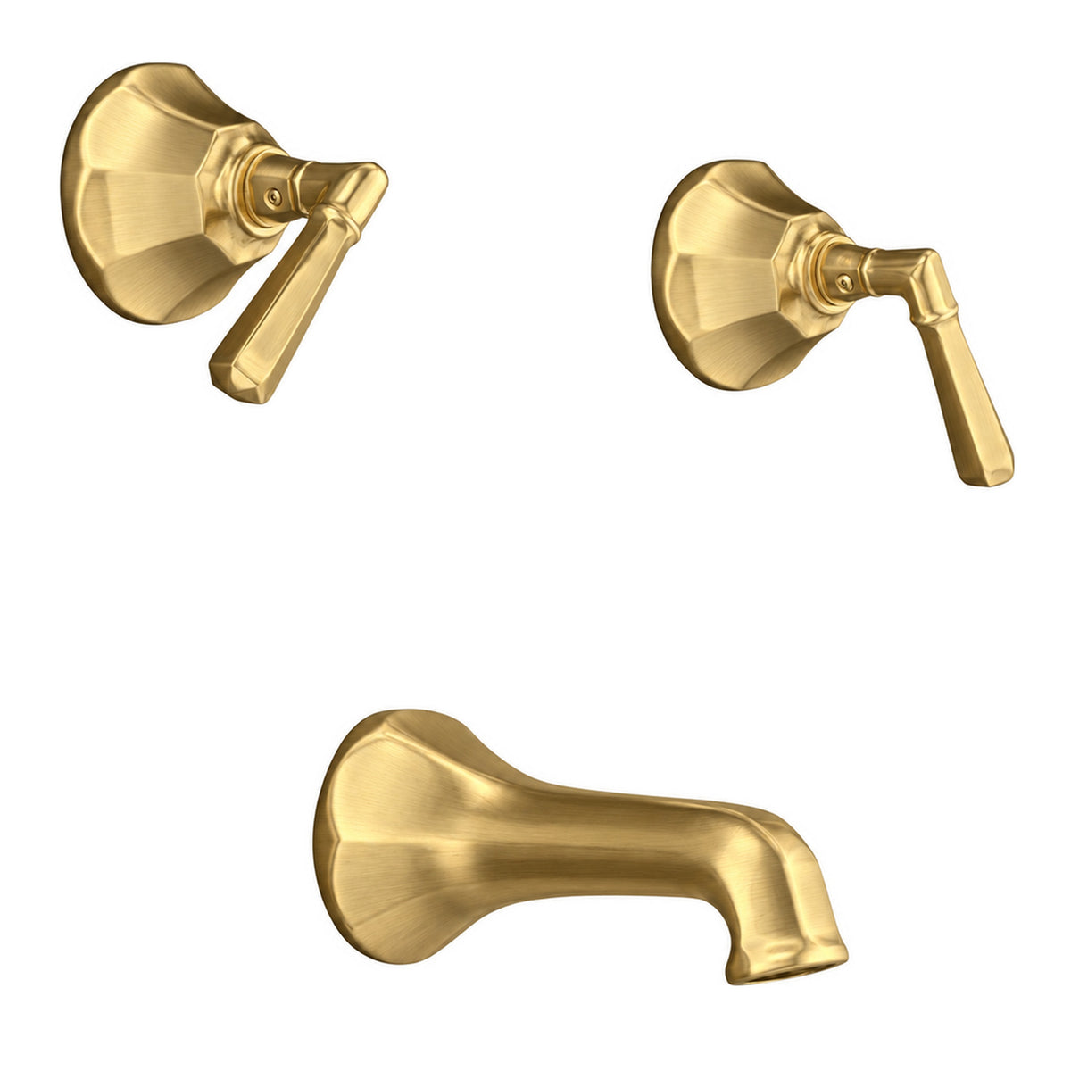 Mississippi In-Wall Tub & Shower Set Lever Handle P0983 in Satin Brass