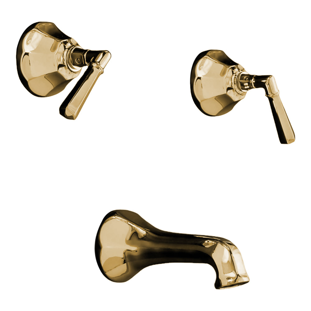 Strom Living Mississippi Wall Shower Set With 8" Centers/Lever Handle, Solid Brass Construction, and Spout