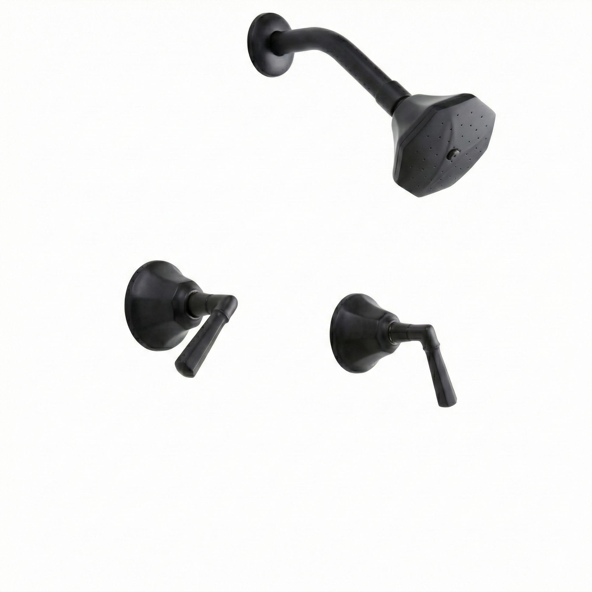 Mississippi In-Wall Shower Set Lever Handles P0984 | Strom Living Satin Black - Showers