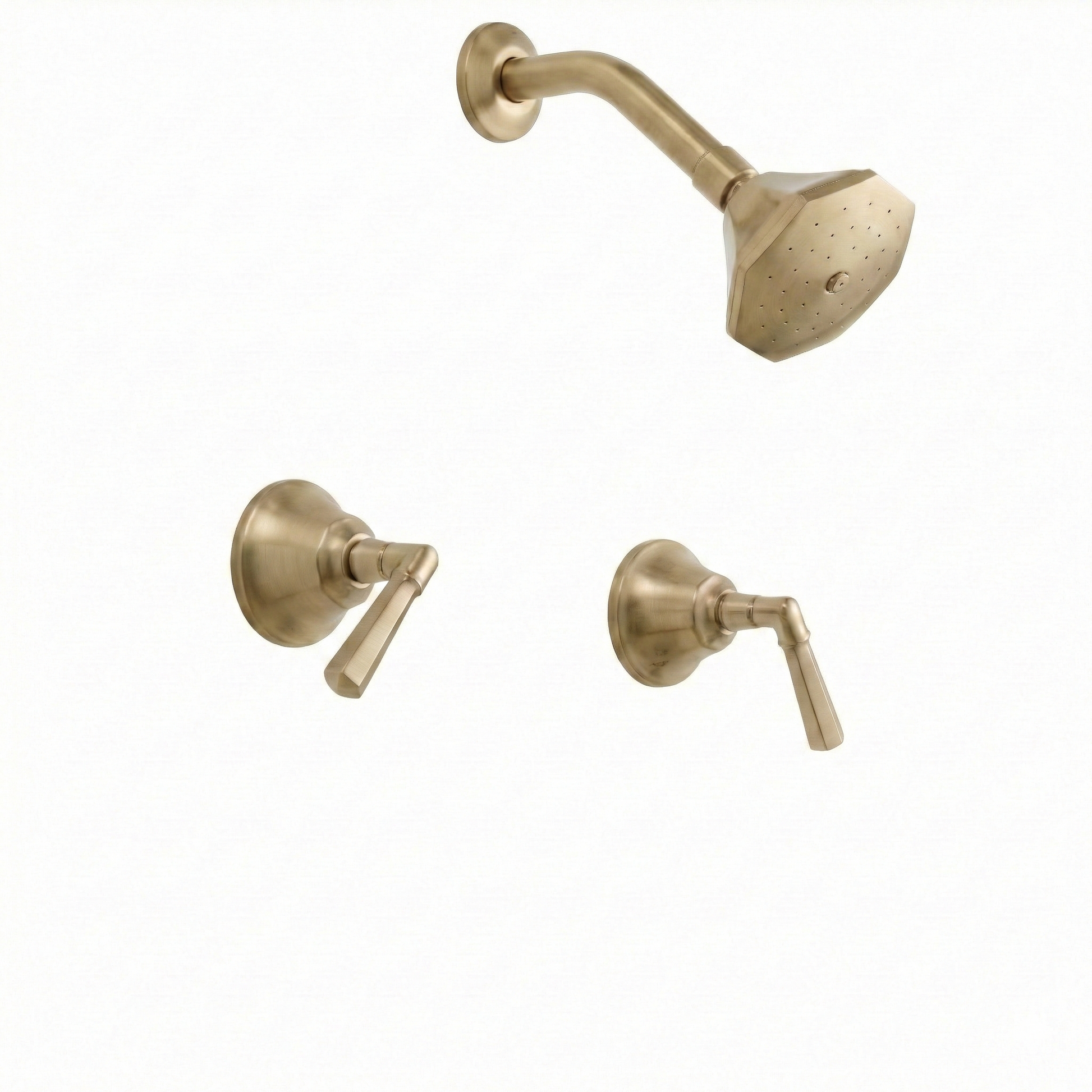 Mississippi In-Wall Shower Set Lever Handles P0984 | Strom Living Satin Brass - Showers