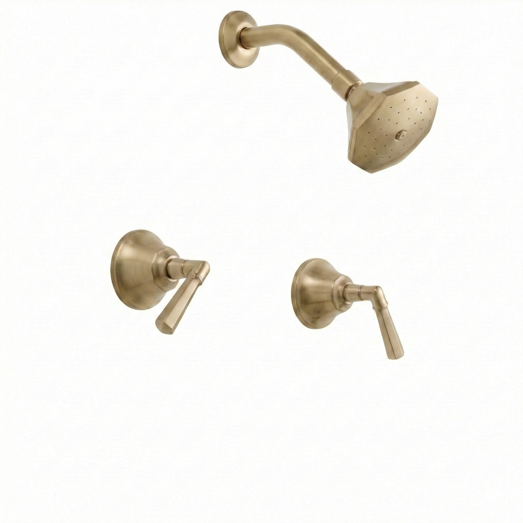 Mississippi In-Wall Shower Set Lever Handles P0984 | Strom Living Satin Brass - Showers