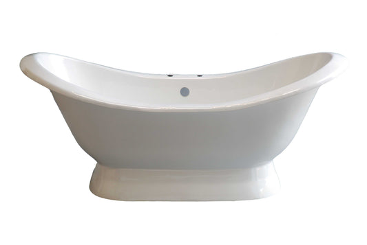 Strom Living Echo 6' Double Slipper Pedestal Acrylic Tub with 7" Centers