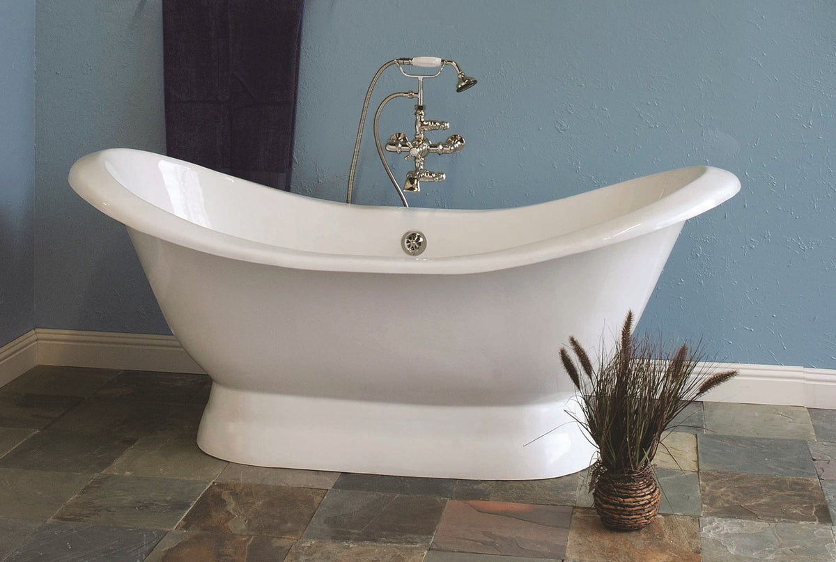 The Echo 6' Double Slipper Pedestal Acrylic Tub, No Faucet Holes P0998 | Strom Living - Bathtubs
