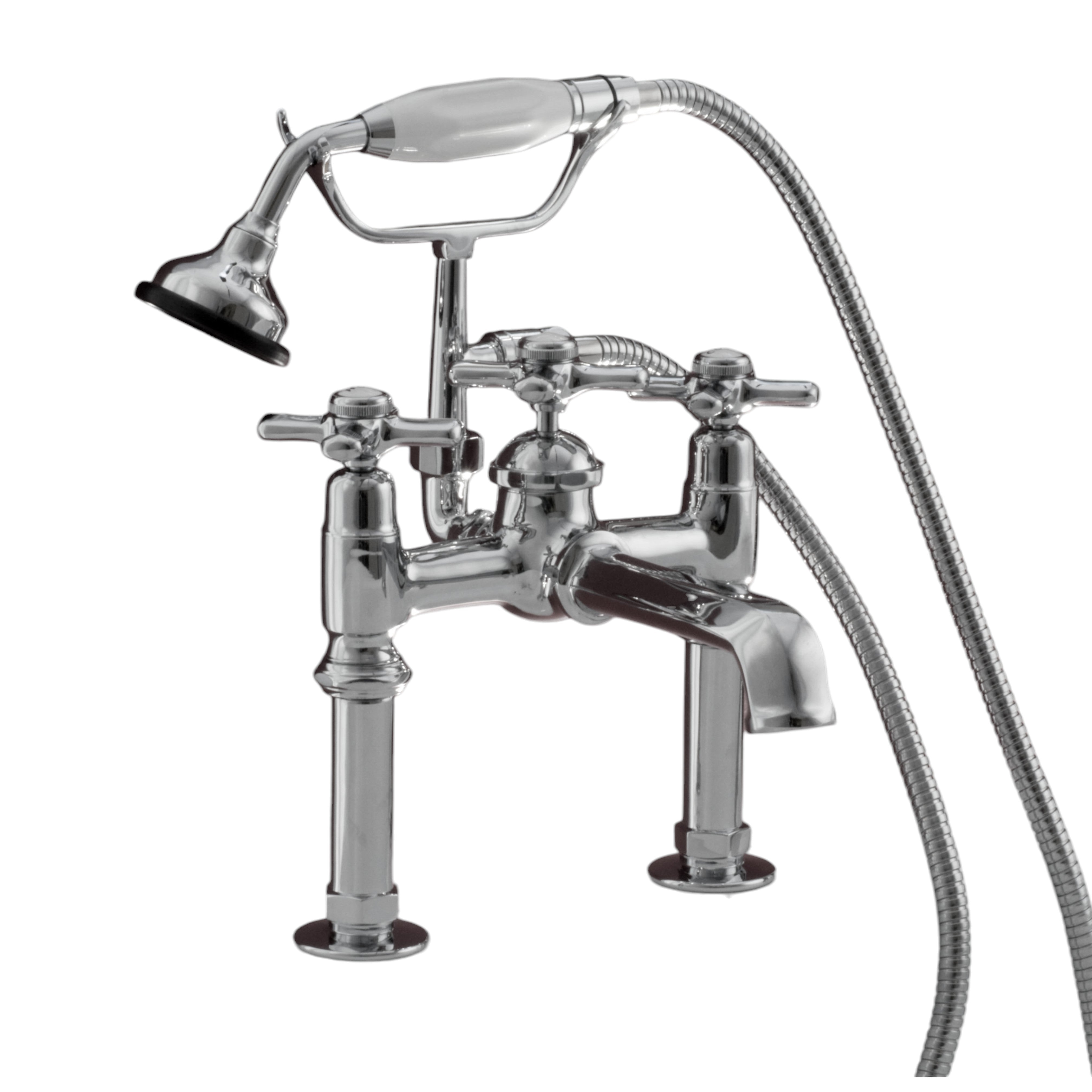 Deco Tub Faucet with Cross handles and Handheld Shower P1002 | Strom Living