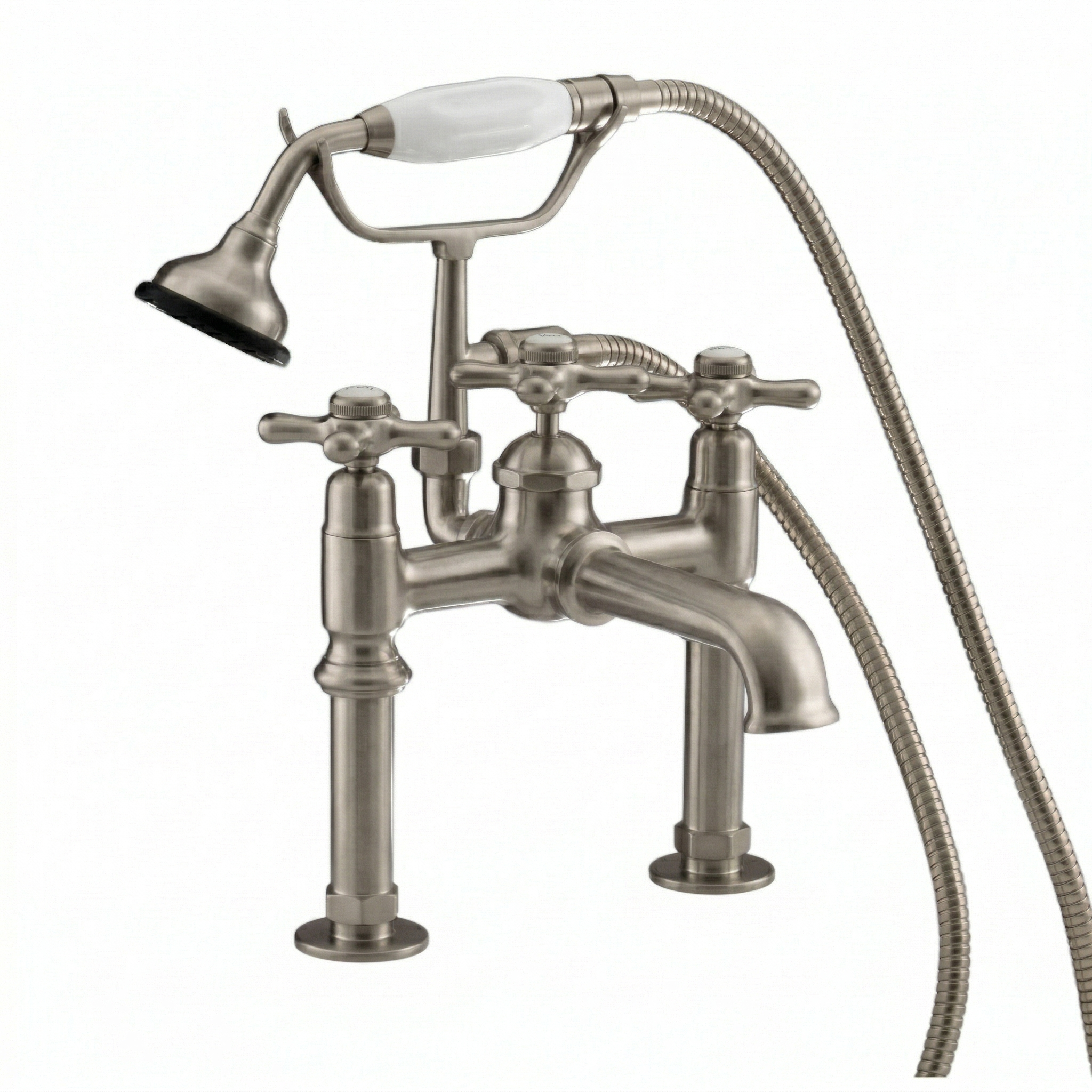 Deco British Telephone Faucet with Handheld P1002 | Strom Living Matte Nickel - Tub Fillers