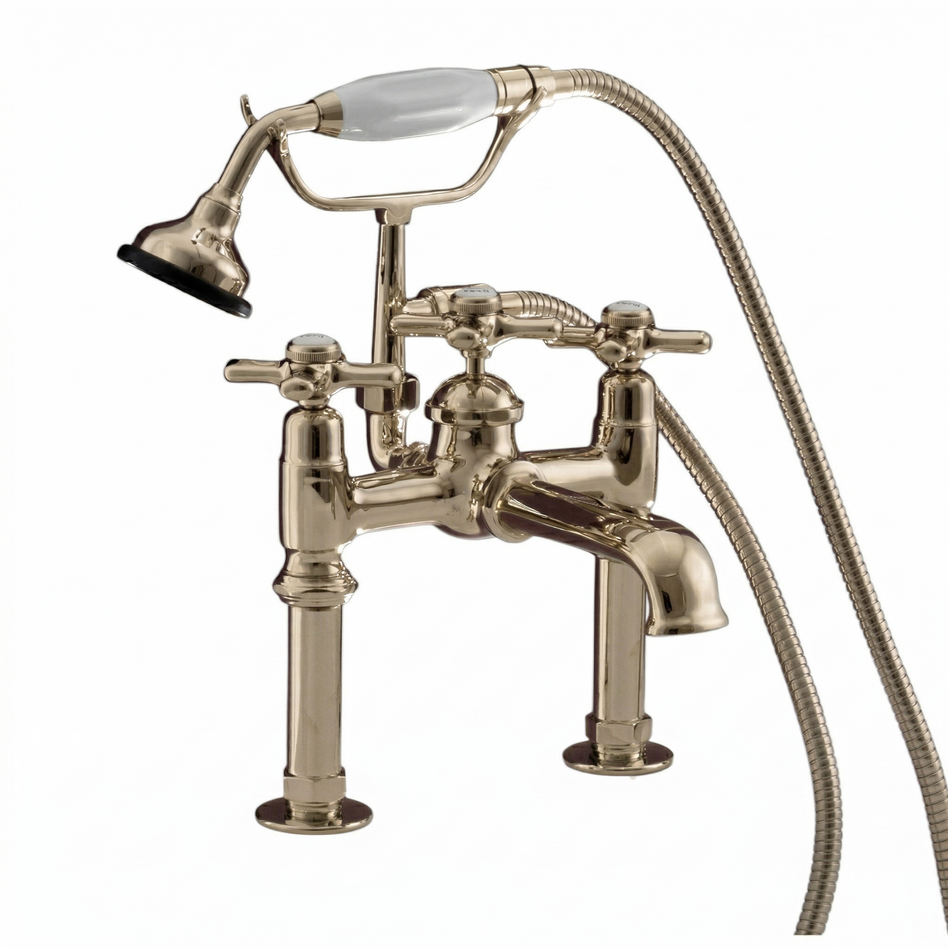Deco British Telephone Faucet with Handheld P1002 | Strom Living Polished Nickel - Tub Fillers