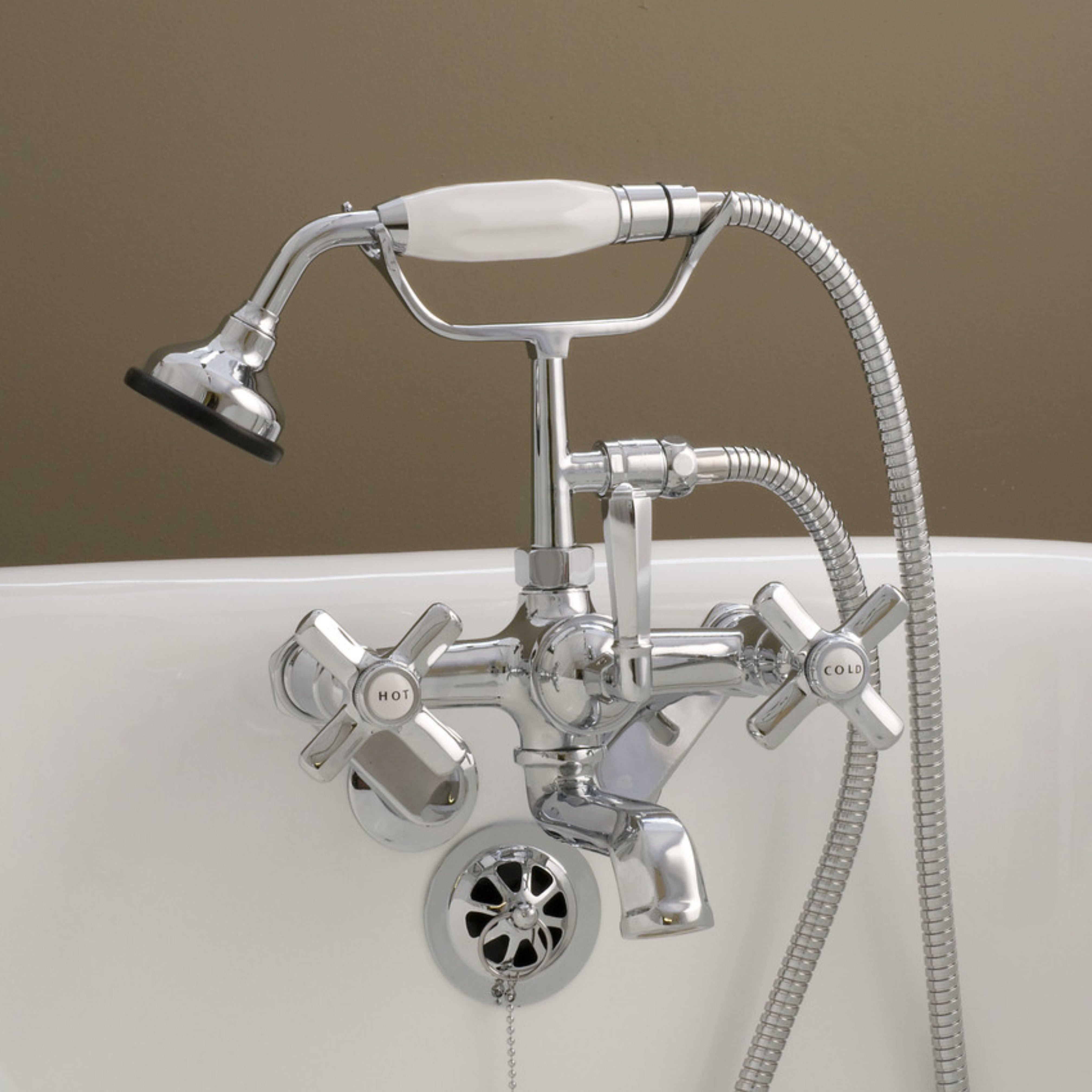 Deco Telephone Tub Faucet with Vacuum Breaker and Handheld Shower P1003 | Strom Living