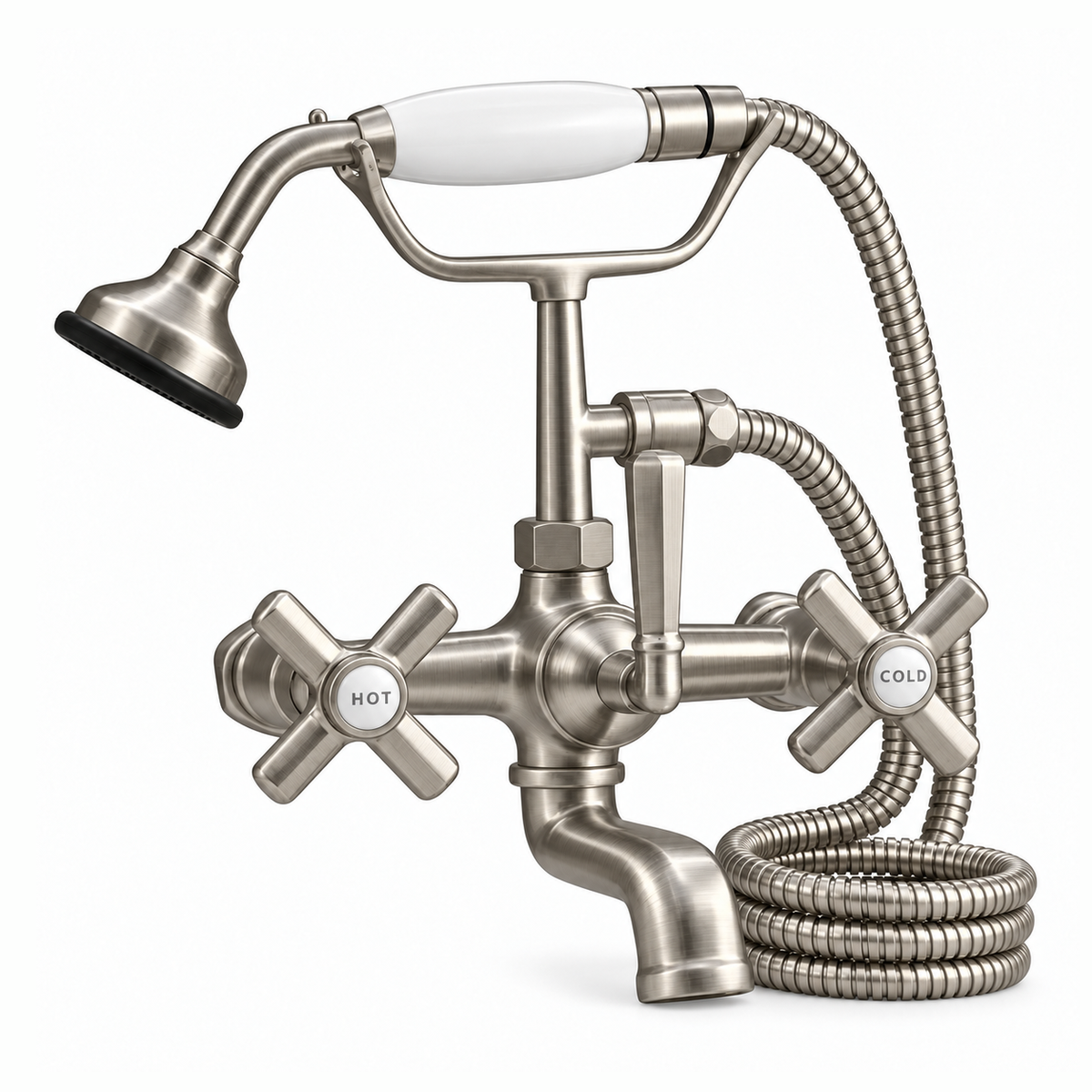 Deco Telephone Wall Mount Tub Faucet P1003 | Strom Living Matte Nickel - Tub Fillers