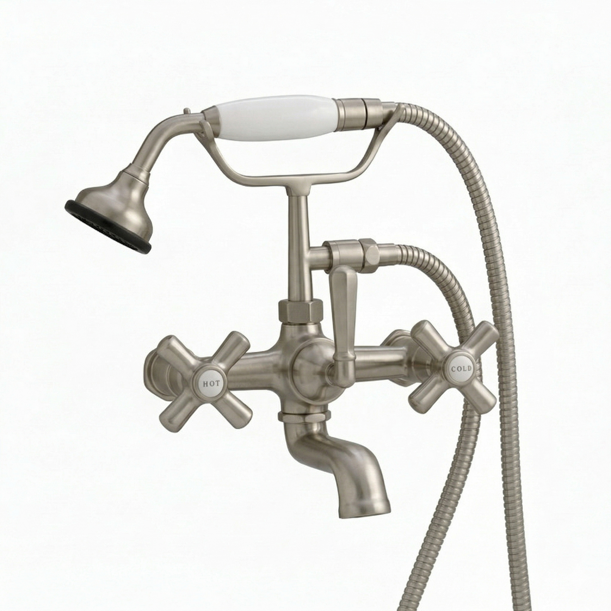 Deco Telephone Wall Mount Tub Faucet P1003 | Strom Living Matte Nickel - Tub Fillers