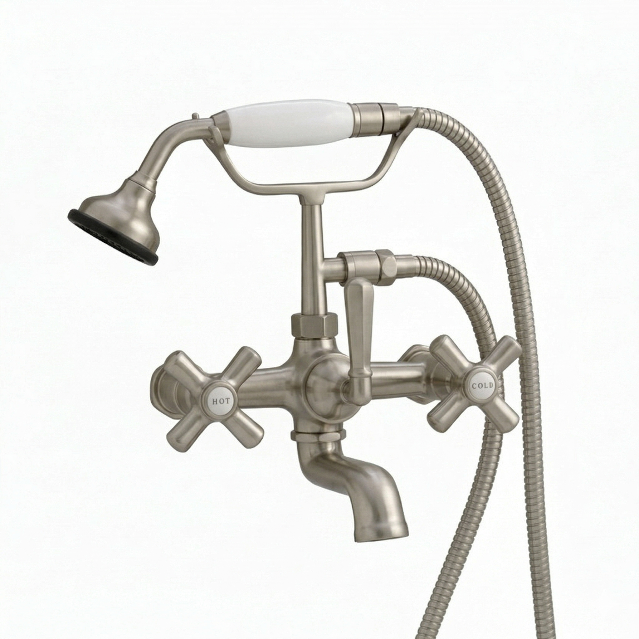 Deco Telephone Wall Mount Tub Faucet P1003 | Strom Living Matte Nickel - Tub Fillers