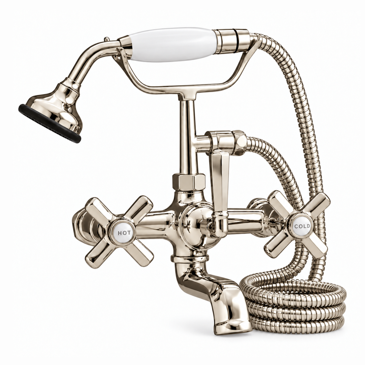 Deco Telephone Wall Mount Tub Faucet P1003 | Strom Living Polished Nickel - Tub Fillers