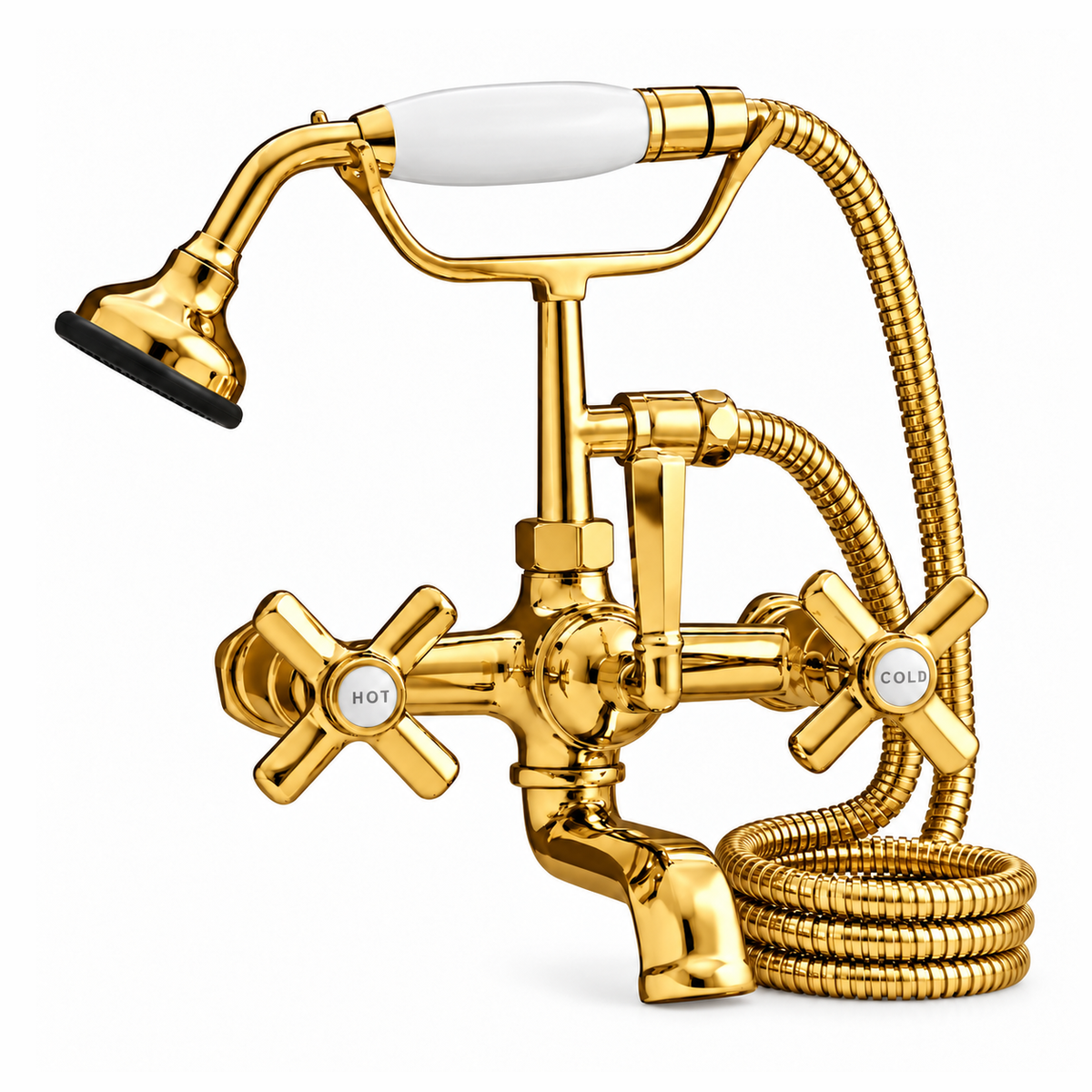Deco Telephone Wall Mount Tub Faucet P1003 | Strom Living Supercoat Brass - Tub Fillers