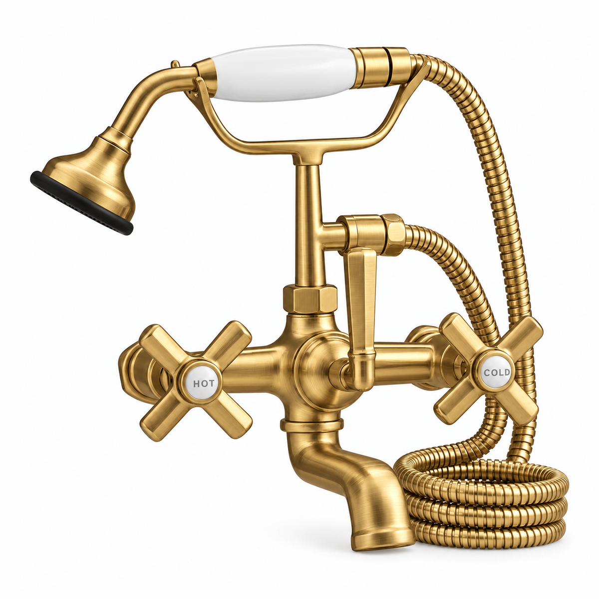 Deco Telephone Wall Mount Tub Faucet P1003 | Strom Living Satin Brass - Tub Fillers