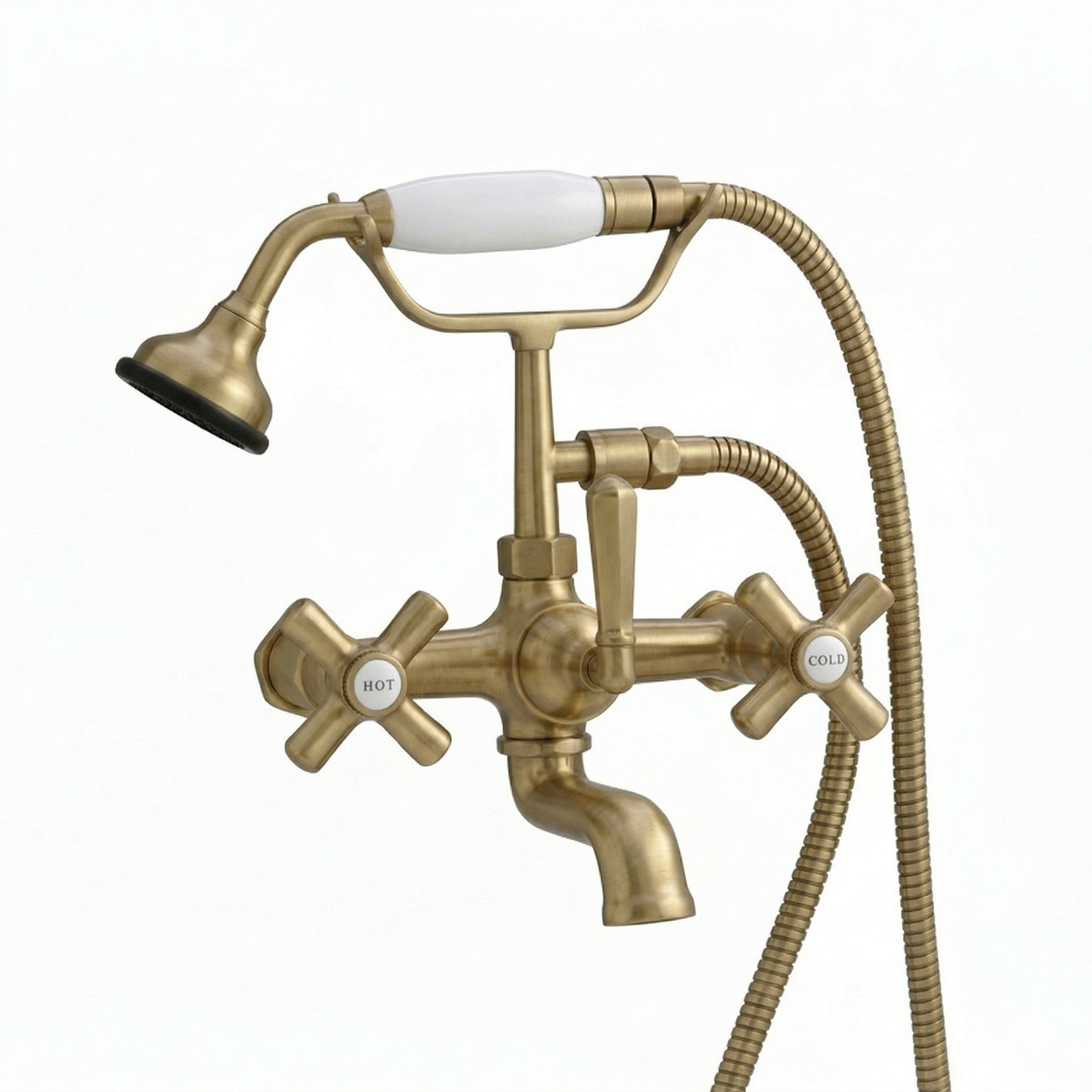 Deco Telephone Wall Mount Tub Faucet P1003 | Strom Living Satin Brass - Tub Fillers