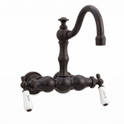 Tub Mount Arched Spout Faucet 3 Ball Handles P1004 | Strom Living Satin Black - Tub Fillers