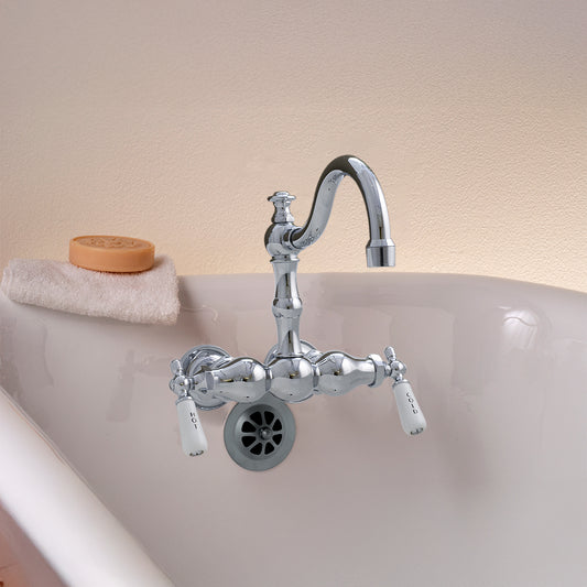 Strom Living 3 Ball Tub Faucet with Fixed Arched Spout and Centers