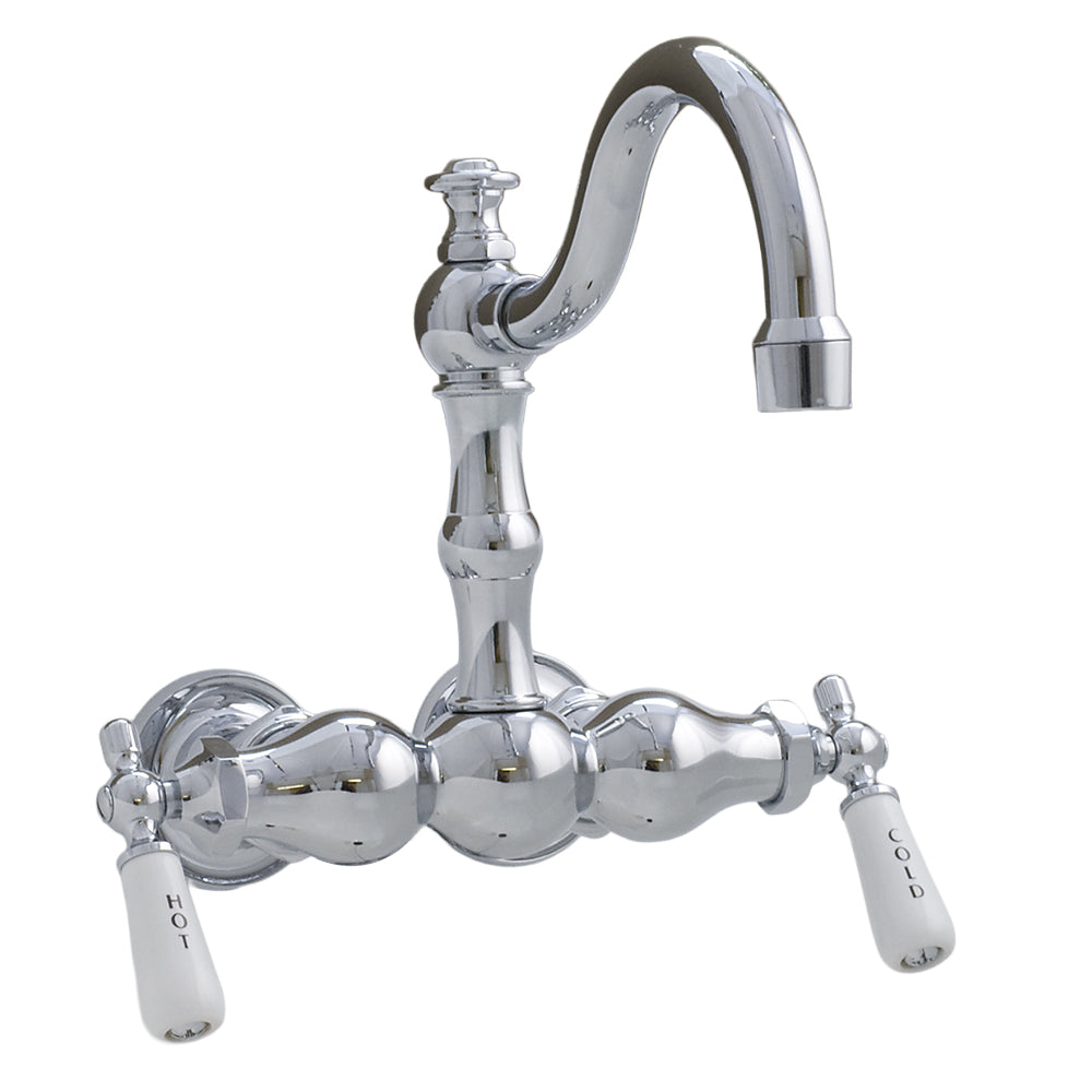 Tub Faucet, 3 Ball with Fixed Arched Spout and Centers P1004 | Strom Living Chrome - Tub Fillers