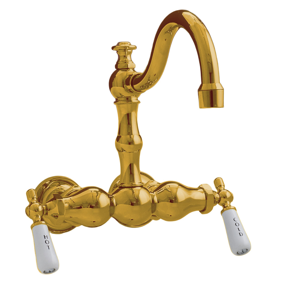 Tub Mount Arched Spout Faucet 3 Ball Handles P1004 | Strom Living