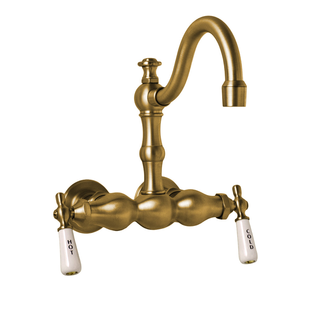 Tub Mount Arched Spout Faucet 3 Ball Handles P1004 | Strom Living