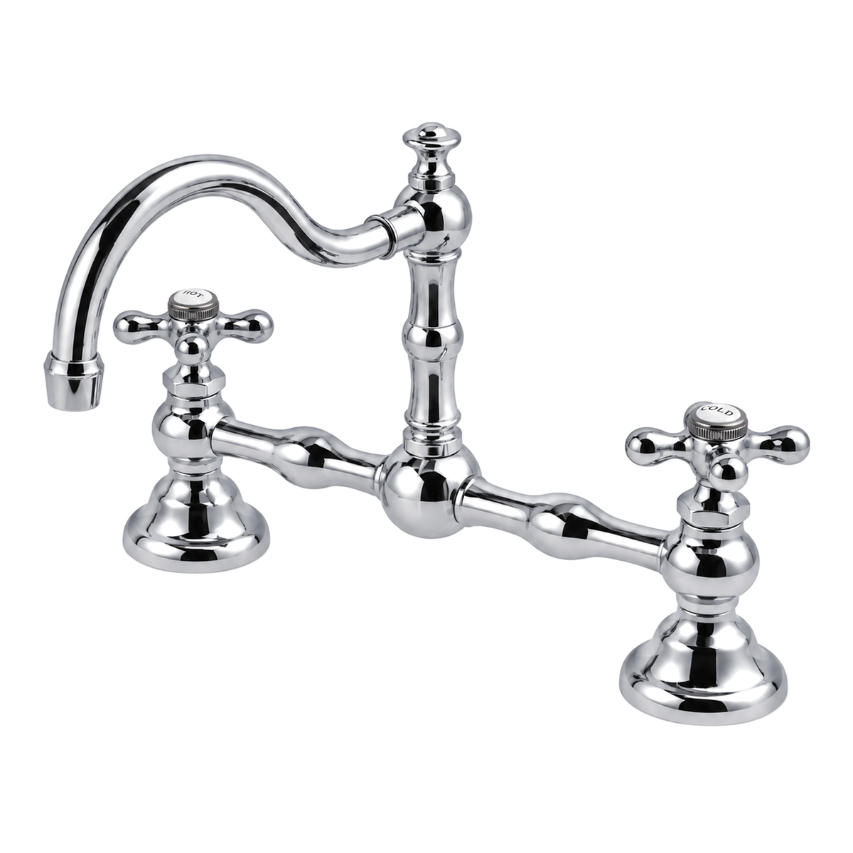 Rio Grande Bridge Lavatory Faucet Cross Handles P1005 in Chrome