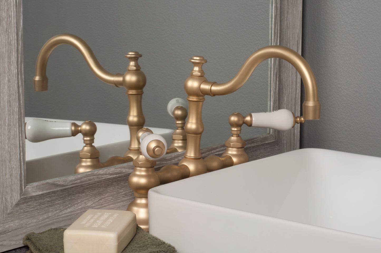 Strom Living P1005-8 Rio Grande Bridge Lavatory Faucet with Fixed Arch Spout & Cross Handles