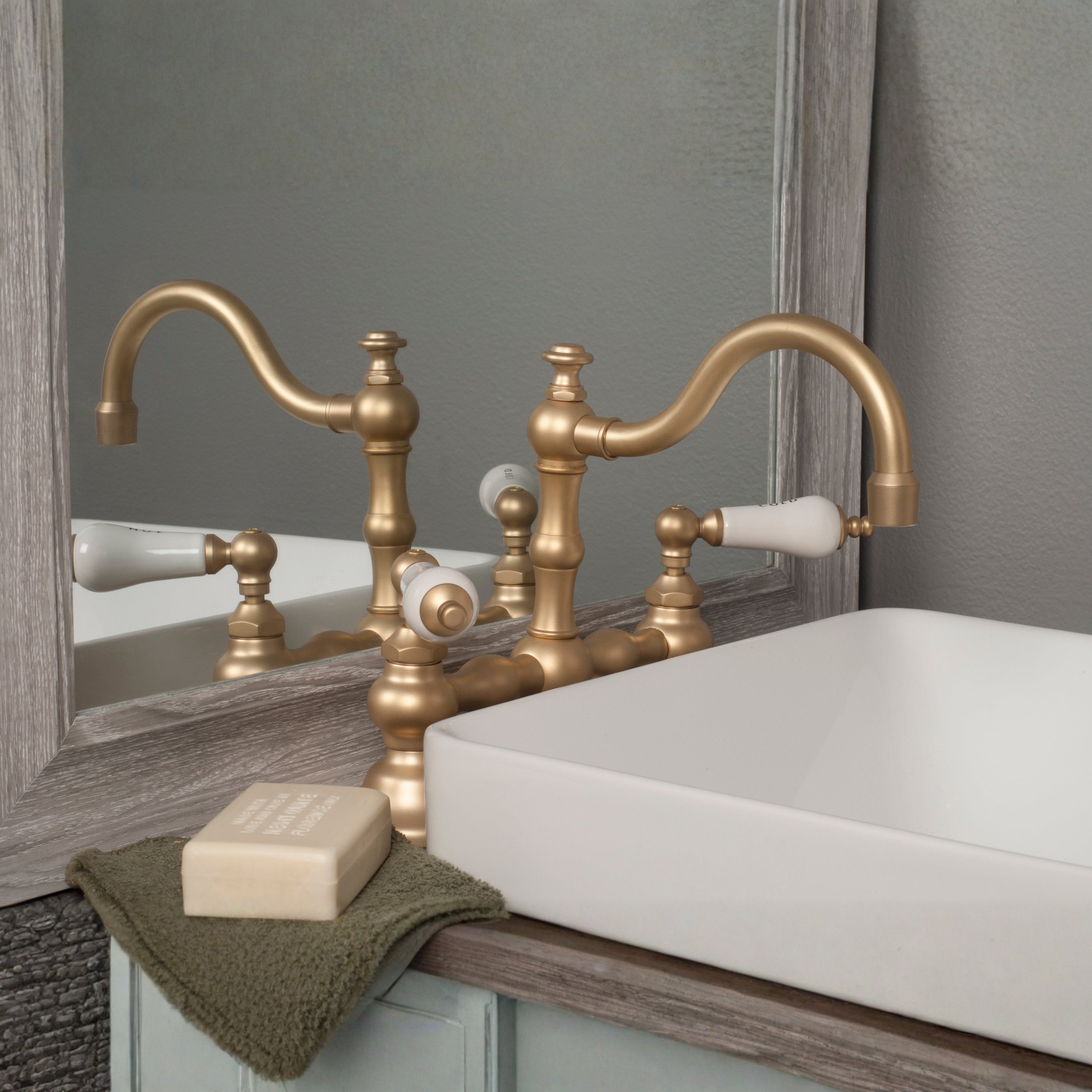 Rio Grande Bridge Lavatory Faucet Cross Handles P1005 | Strom Living - Bathroom Faucets