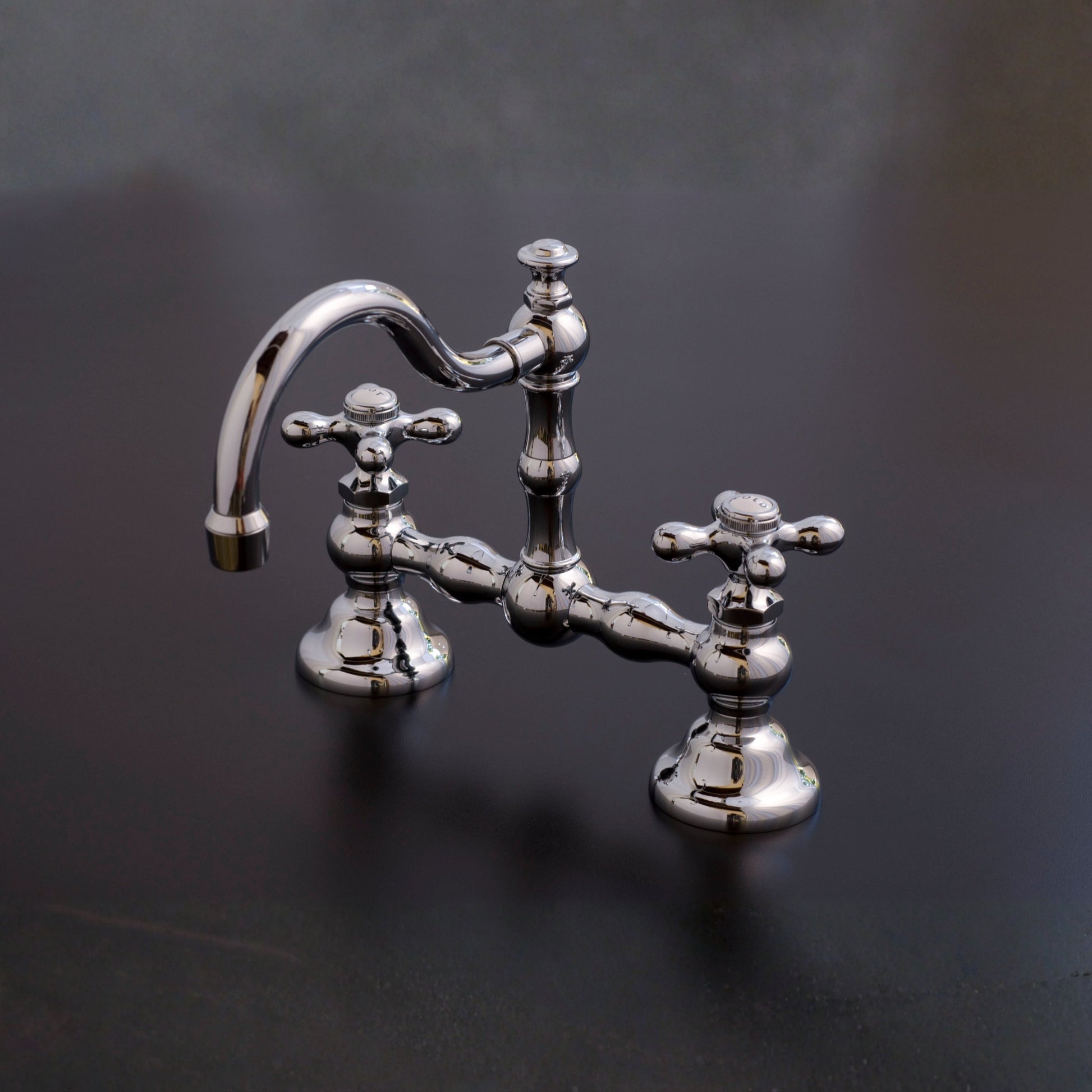 Rio Grande Bridge Lavatory Faucet Cross Handles P1005 | Strom Living - Bathroom Faucets