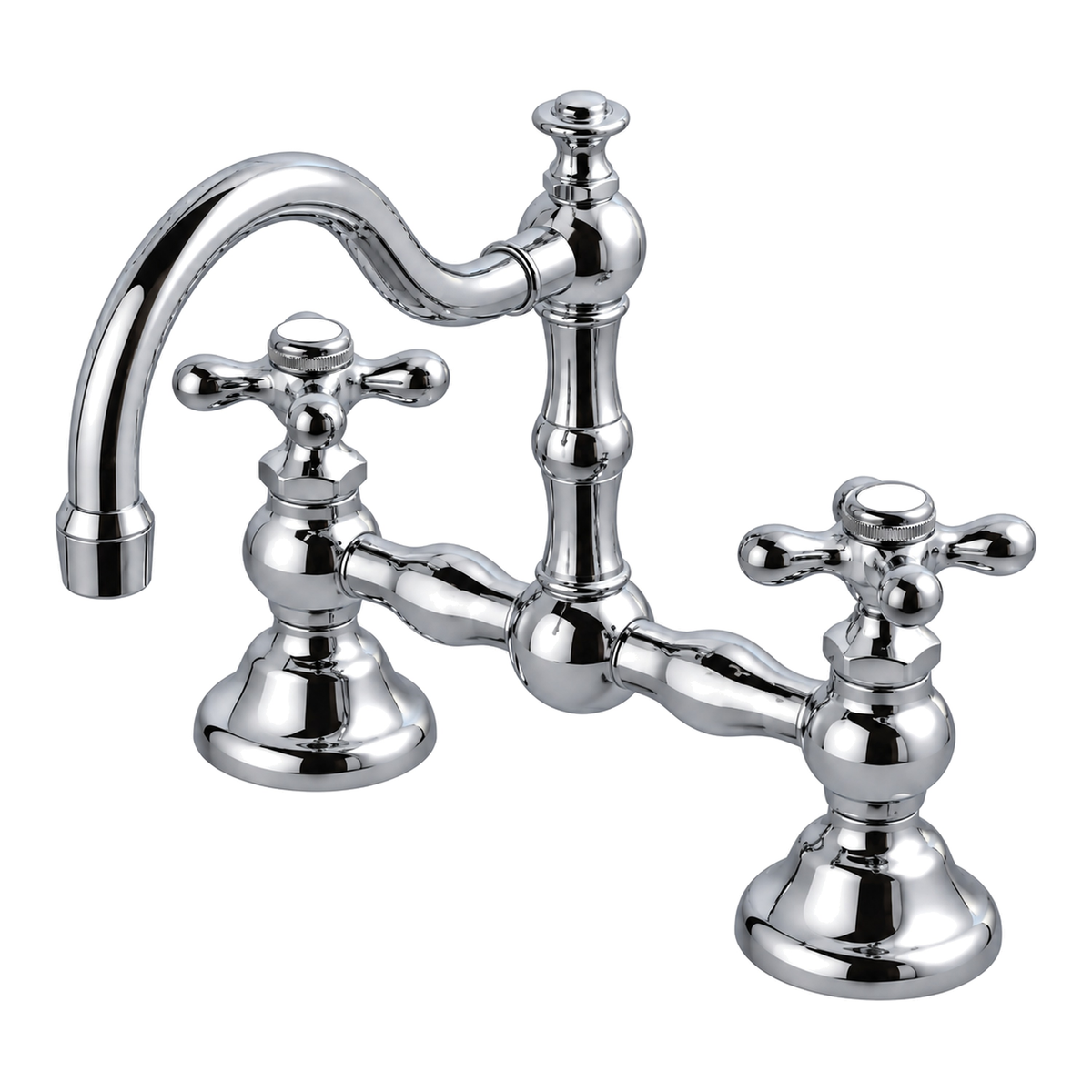 Rio Grande Bridge Lavatory Faucet Cross Handles P1005 in Chrome