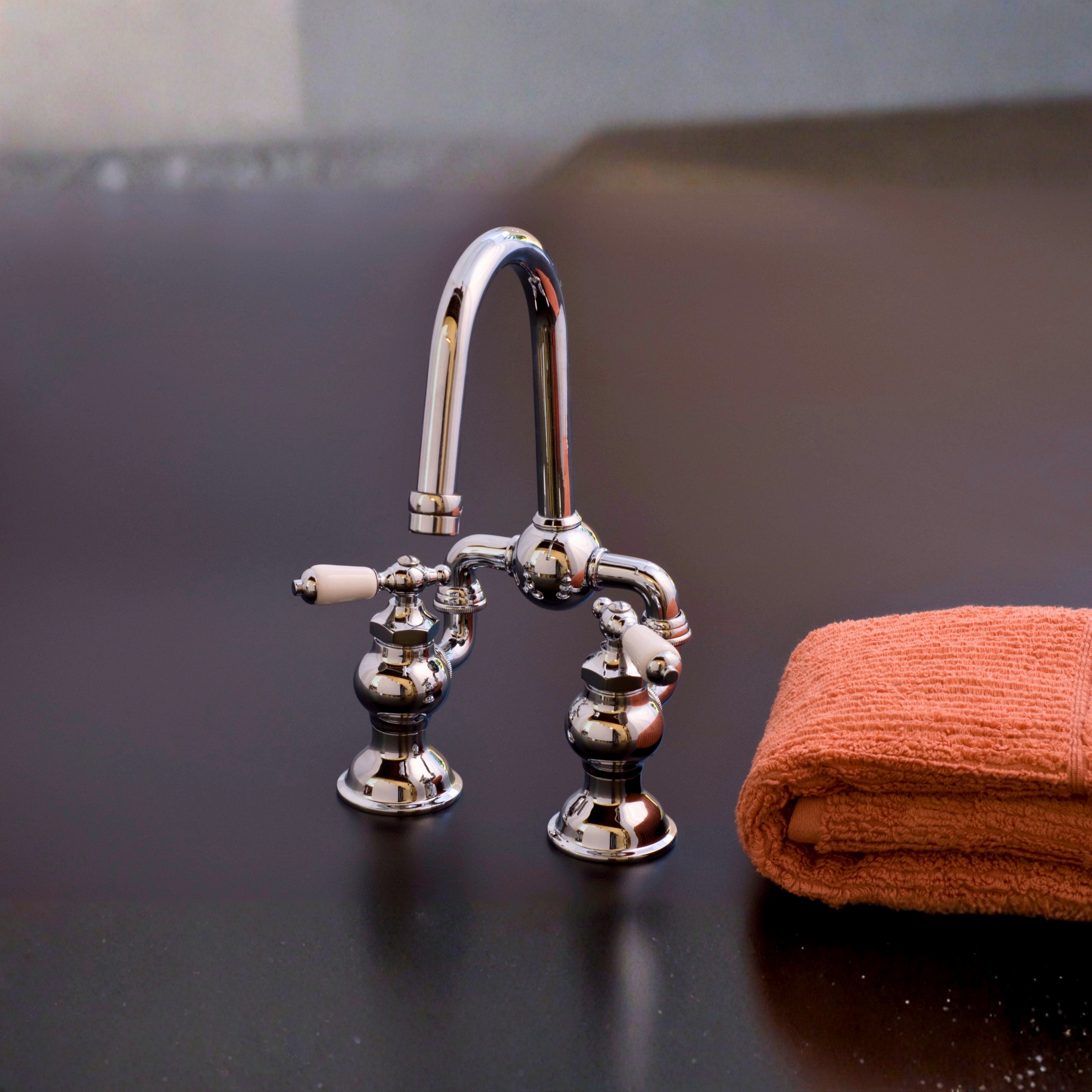 Gooseneck Bridge Lav Faucet w/ Drain P1006 | Strom Living - Bathroom Faucets