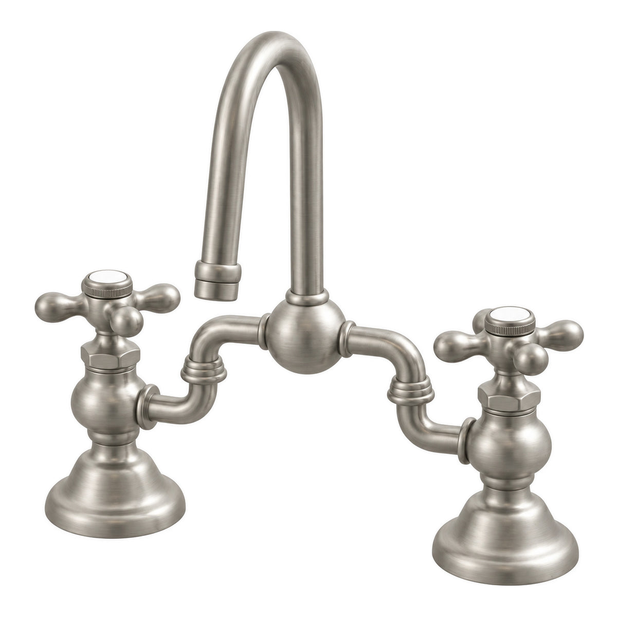 Columbia Adjustable Bridge Faucet P1007 in Matte Nickel