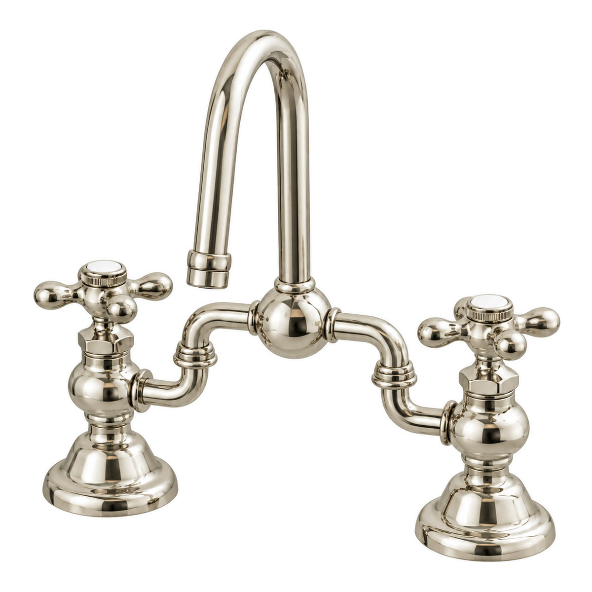 Columbia Adjustable Bridge Faucet P1007 in Polished Nickel