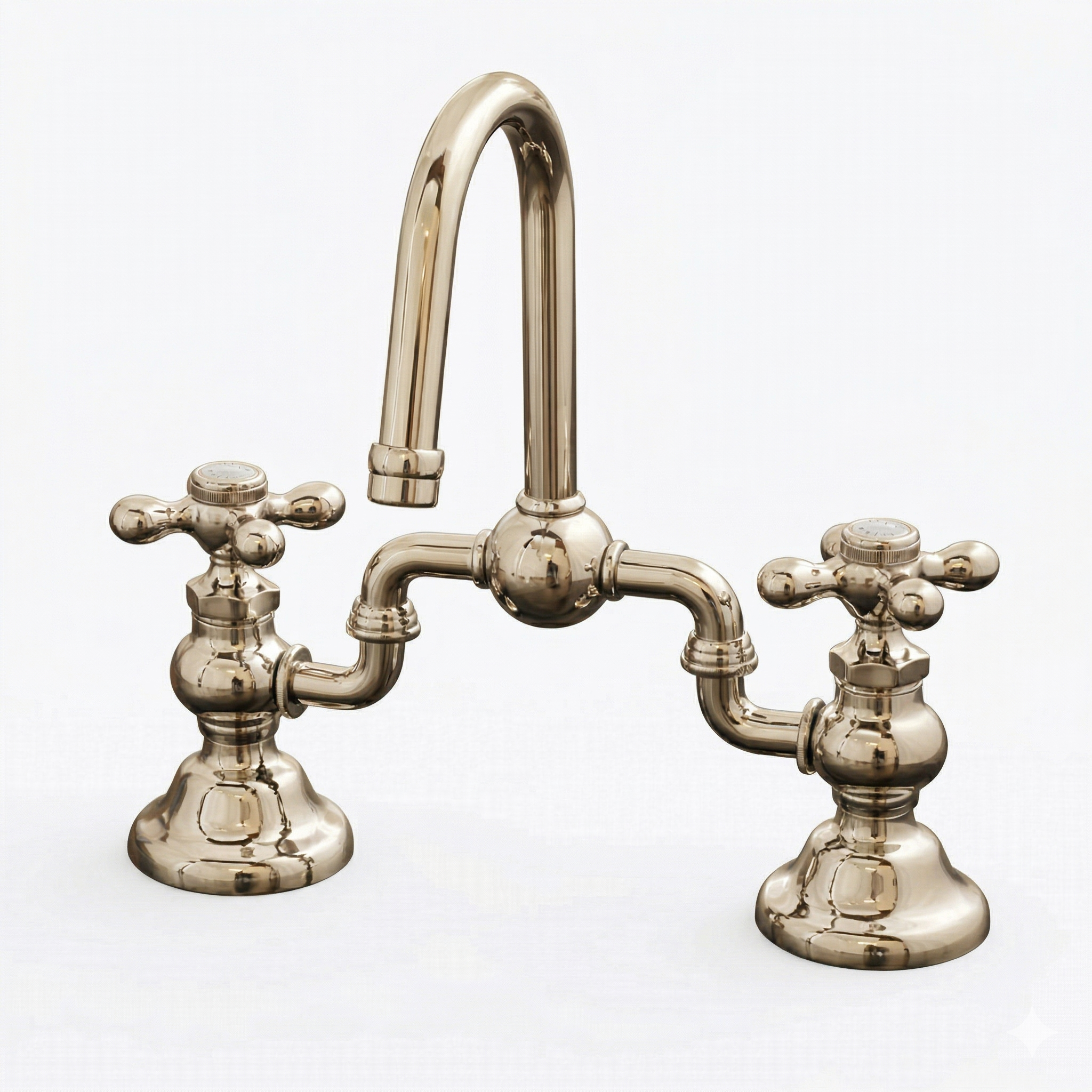 Columbia Adjustable Bridge Faucet P1007 | Strom Living 10" Polished Nickel - Bathroom Faucets