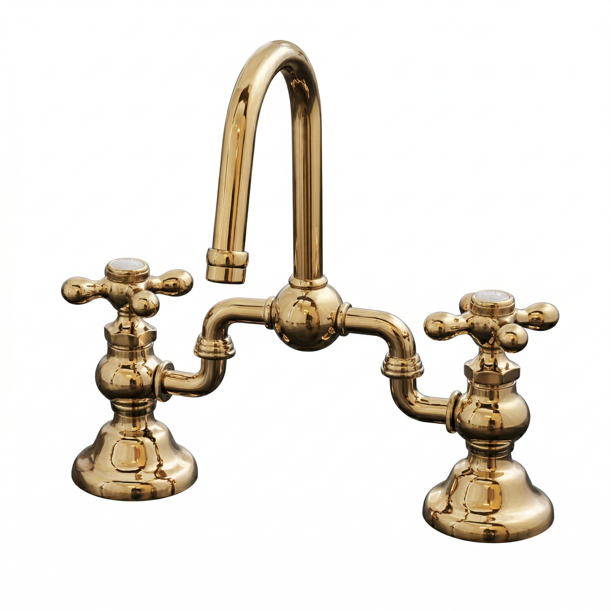 Columbia Adjustable Bridge Faucet P1007 | Strom Living 10" Polished Brass - Bathroom Faucets